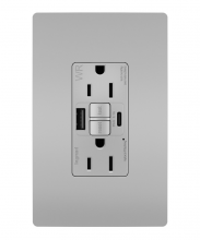 Legrand Radiant 1597TRWRUSBACGRY - radiant® Tamper-Resistant Weather-Resistant 15A Duplex Self-Test GFCI Receptacles with SafeLock® Pro