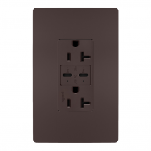 Legrand Radiant TR20USBPDDB - radiant? 20A Tamper Resistant Ultra Fast PLUS Power Delivery USB Type C/C Outlet, Dark Bronze