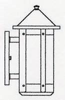 Arroyo Craftsman BS-7LRGW-BK - 7&#34; berkeley long body wall sconce with roof