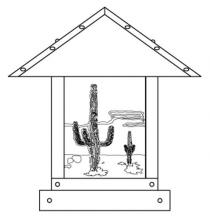 Arroyo Craftsman TRC-12CTGW-BK - 12&#34; timber ridge column mount with cactus  filigree