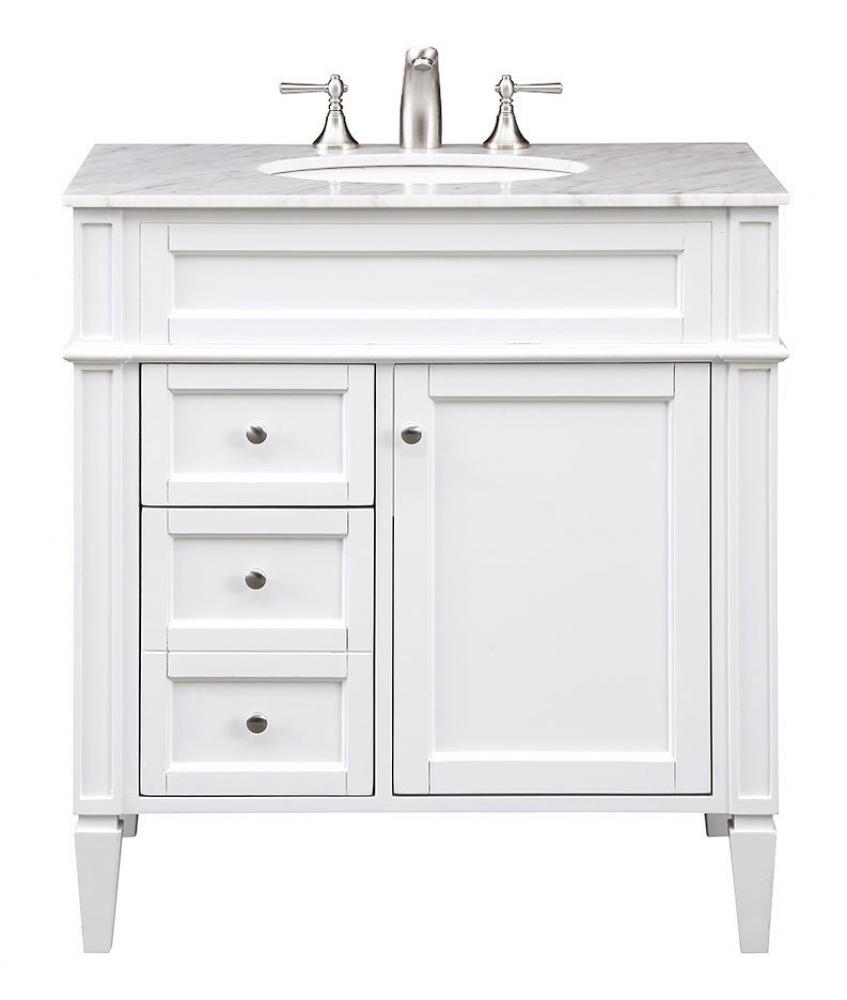 32 In. Single Bathroom Vanity Set in White