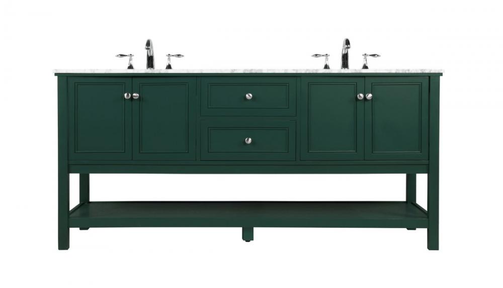 72 Inch Double Bathroom Vanity in Green