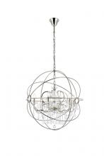 Elegant 1130D32PN/RC - Geneva 6 Light Polished Nickel Chandelier Clear Royal Cut Crystal