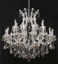 Elegant 2801D36C-GT/RC - Maria Theresa 24 Light Chrome Chandelier Golden Teak (Smoky) Royal Cut Crystal