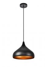 Elegant LDPD2046 - Circa Collection Pendant D12.5in H10in Lt:1 Black Finish