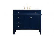 Elegant VF12540BL - 40 Inch Single Bathroom Vanity in Blue