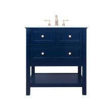 Elegant VF27030BL - 30 Inch Single Bathroom Vanity in Blue