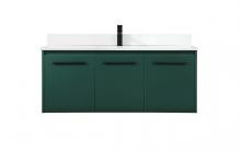 Elegant VF44548MGN-BS - 48 Inch Single Bathroom Vanity in Green with Backsplash