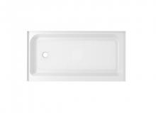 Elegant STY01-L6032 - 60x32 inch Single threshold shower tray left drain in glossy white