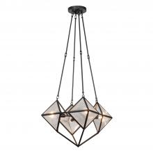 Alora Lighting CH332421UBCR - Cairo 21-in Ribbed Glass/Urban Bronze 4 Lights Chandeliers