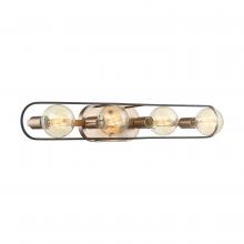 Nuvo 60/6654 - Chassis- 4 Light Vanity - Copper Brushed Brass and Matte Black Finish