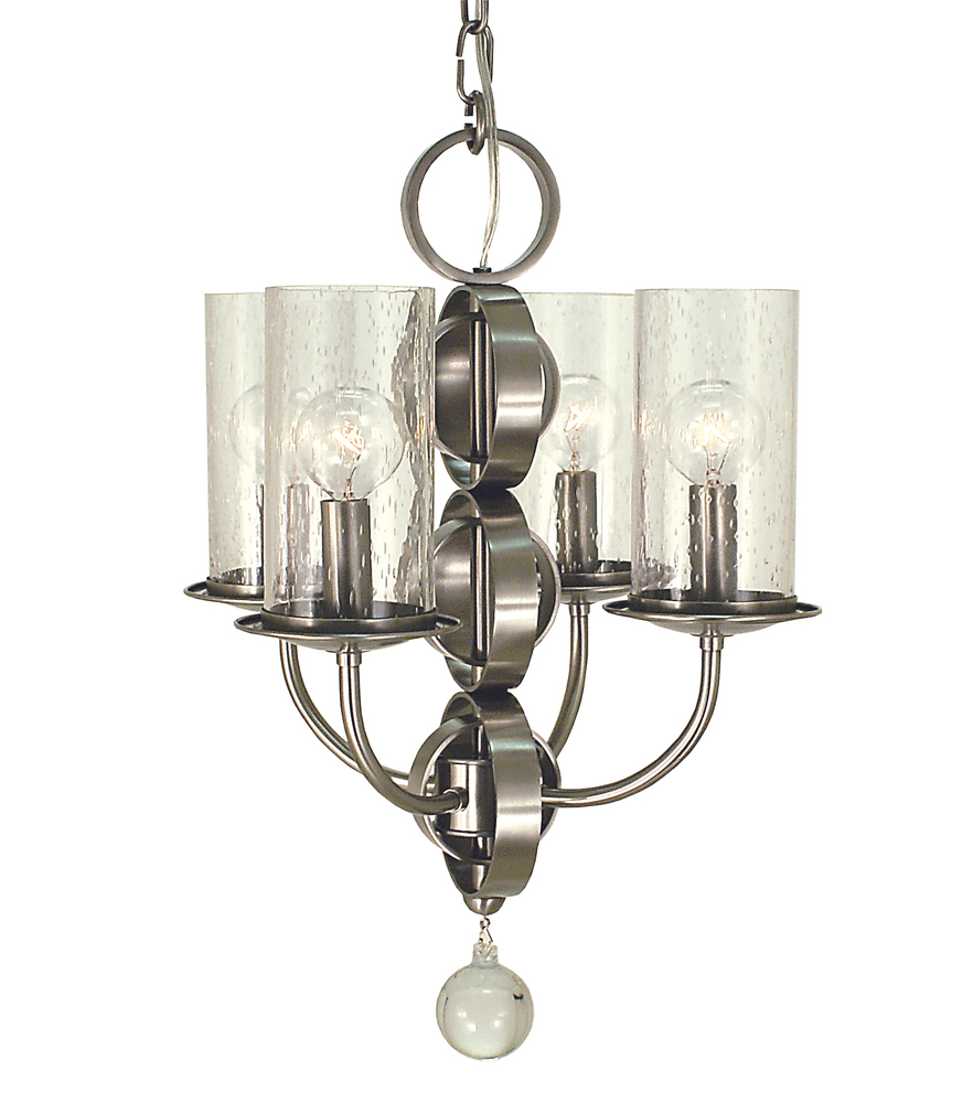 4-Light Brushed Nickel Compass Mini Chandelier